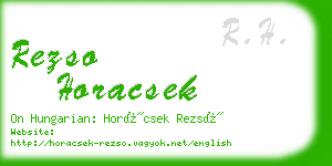 rezso horacsek business card